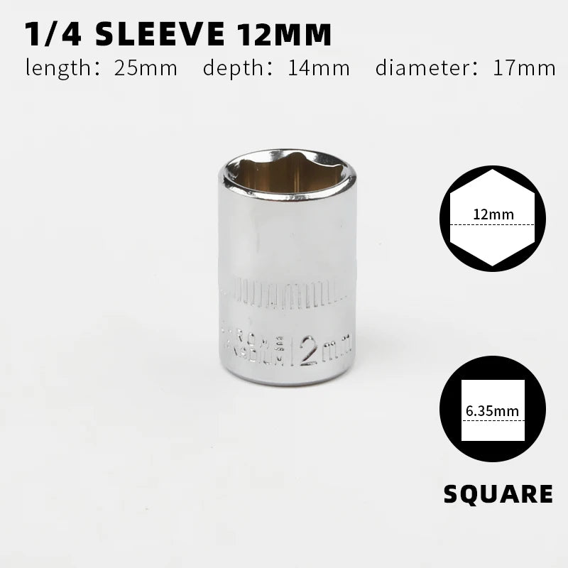 Douille 1/4" Simple – Tailles 4 à 14 mm | Clé à Cliquet, Outil Manuel - BLACKBEARD OUTDOOR INDUSTRIES