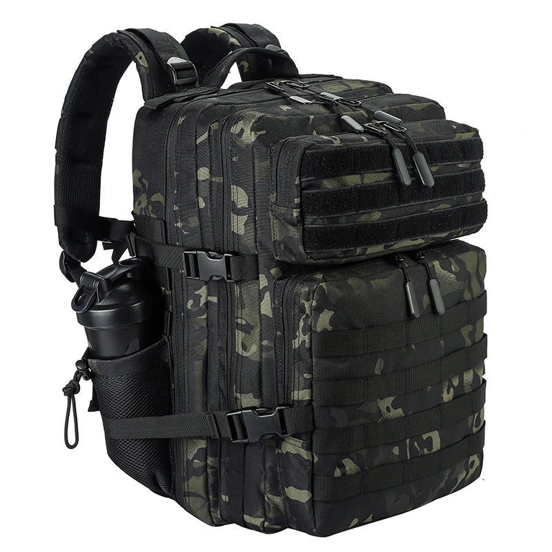 Sac à dos tactique 45 L avec système MOLLE et compartiment PC