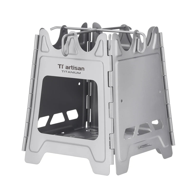 Réchaud à bois pliable pour camping et bivouac – Titane ou inox