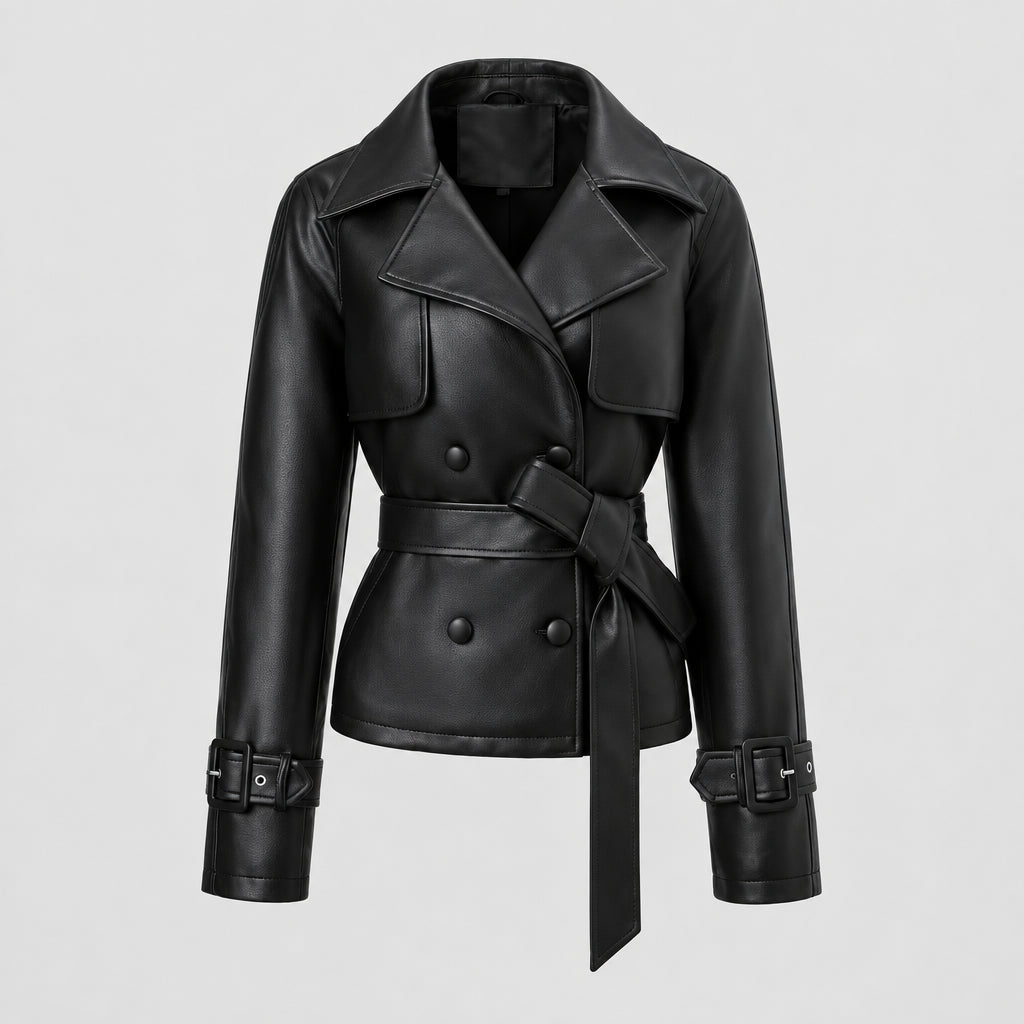 Blouson Femme en Similicuir Coupe Ajustée - Automne/Hiver