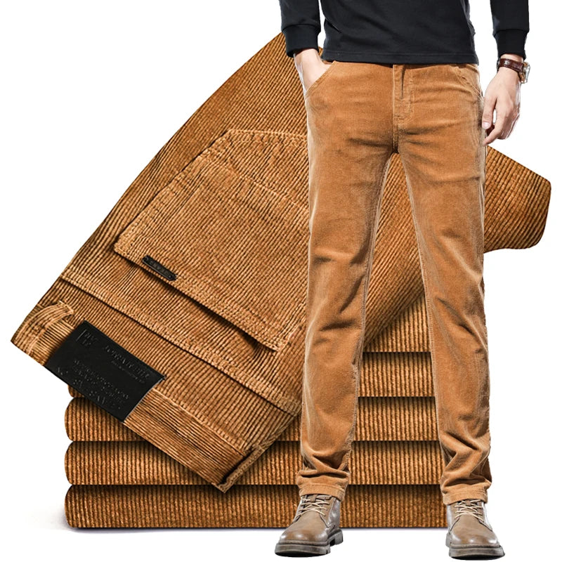 Pantalon Velours Côtelé Homme — 93% Coton Stretch, Coupe Droite, Smart Casual & Business | W28 à W40 - BLACKBEARD OUTDOOR INDUSTRIES