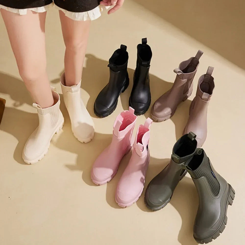 Bottes de pluie imperméables femme - Chelsea mi-mollet