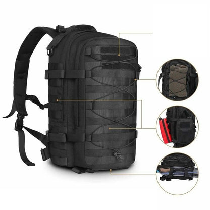 Sac à dos tactique noir 55–60 L – Nylon 1000D et MOLLE