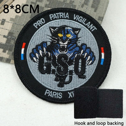 Patch Brodé France Tactique – Police Nationale & GSO | Velcro, Couture, Adhésif