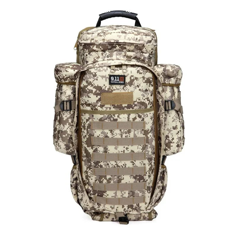Sac à Dos Tactique WOLF ENEMY 911 MOLLE 60-70L – Double Compartiment Fusil, Nylon Imperméable | Chasse, Randonnée, Militaire | 9 Coloris