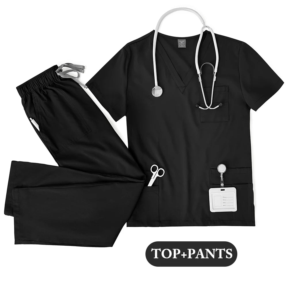 Ensemble Scrubs Médical Unisexe — Haut Manches Courtes & Pantalon Infirmier - BLACKBEARD OUTDOOR INDUSTRIES