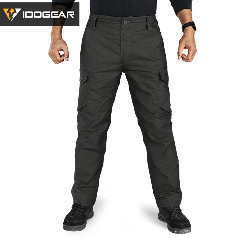 pantalon tactique idogear ripstop stretch noir vue complète