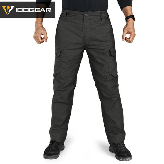 pantalon tactique idogear ripstop stretch noir vue complète