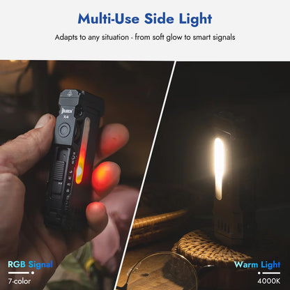WUBEN X4 – Lampe Torche EDC Plate RGB, 1600 Lumens, Switch Tactique, Aimant & IP68 | Pocket Flashlight
