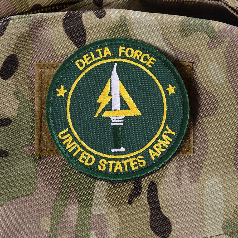 Patch Tactique Delta Force US Army – Broderie Hook & Loop 8x8 cm