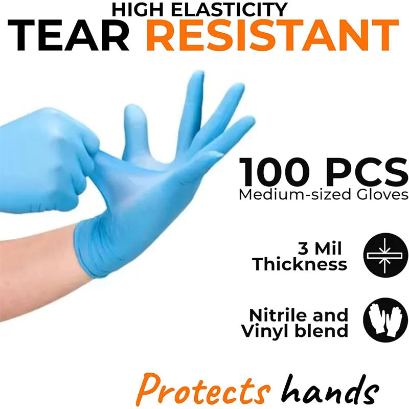 Gants en Nitrile Bleus - Gants Jetables pour le Nettoyage de Cuisine, Vaisselle et Travail - BLACKBEARD OUTDOOR INDUSTRIES