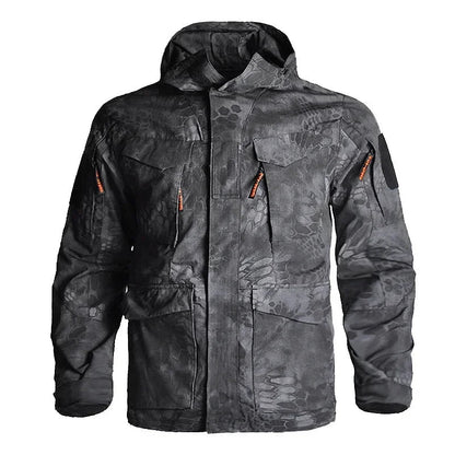 Veste Tactique Camouflage Homme – Coupe-Vent Multi-Poches à Capuche