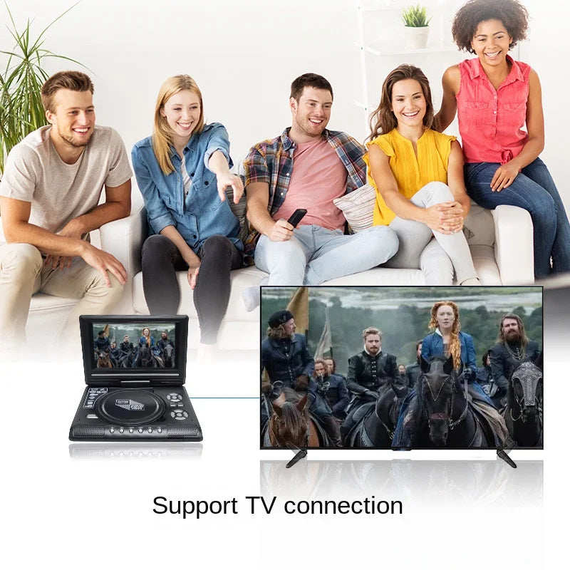 Lecteur DVD Portable 7,8" – TV/FM/USB/Jeux – DIXSG DVD-225 – Écran Rotatif 270° – Prise EU - BLACKBEARD OUTDOOR INDUSTRIES