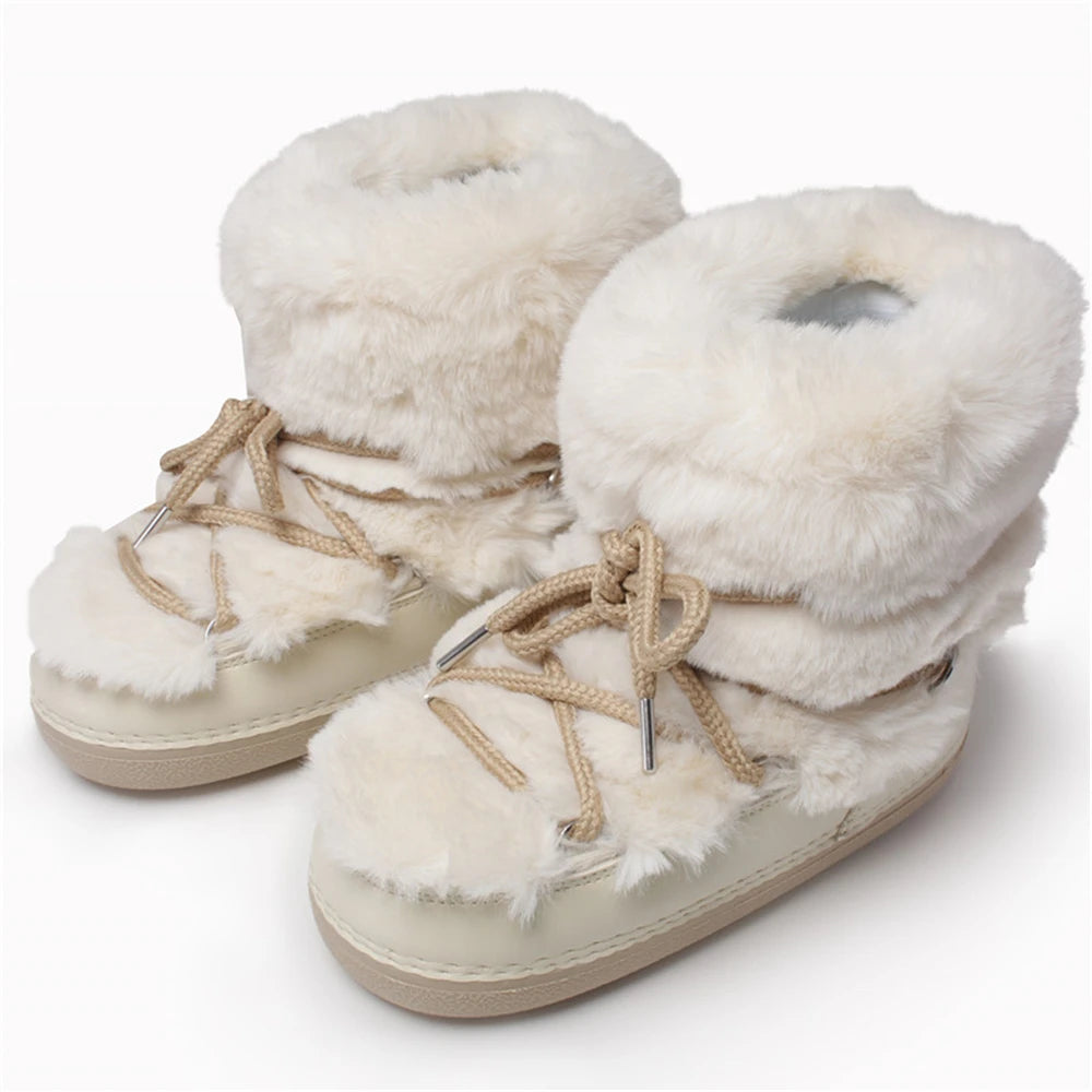 2025 Winter Snow Boots Women Ski Boots Luxury Fluffy Furry Fur Boots Female Rivets Warm Waterproof Platform Black Cotton Boots BLACKBEARD OUTDOOR INDUSTRIES