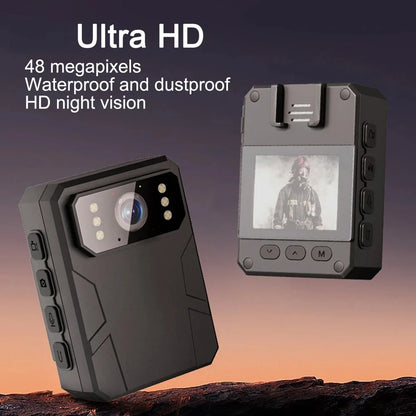 Mini Body Camera 1080P – Vision Nocturne, 24h Autonomie, Carte TF jusqu'à 128Go