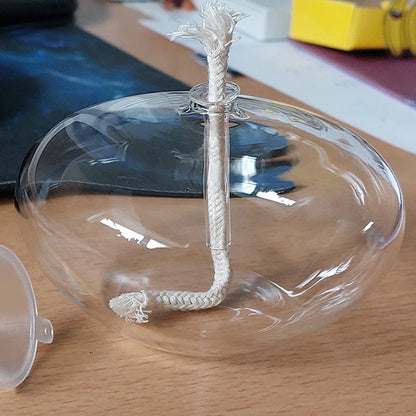 Porte-Bougie en Verre Transparent - Lampe à Huile avec Mèche – Décoration Rustique pour Mariage, Anniversaire, Dîner, Table d'Intérieur - BLACKBEARD OUTDOOR INDUSTRIES