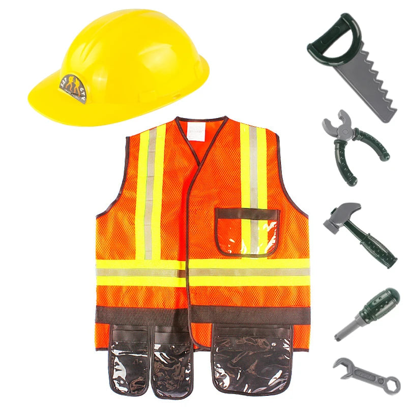 Kit Costumes Métiers Enfant 3-8 Ans – Déguisements Policier, Pompier, Médecin, Ingénieur - BLACKBEARD OUTDOOR INDUSTRIES