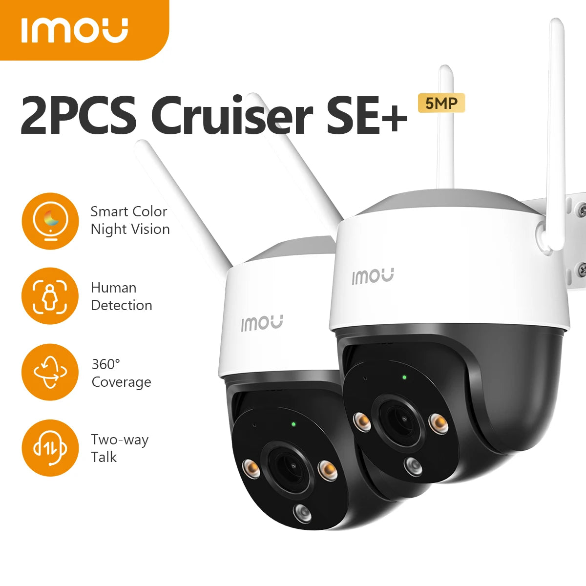 Caméra de Surveillance Extérieure IMOU Cruiser SE+ 5MP Wi-Fi – Vision Nocturne Couleur | Détection Humaine | Audio Bidirectionnel | PTZ 360° | IP66 Ma boutique