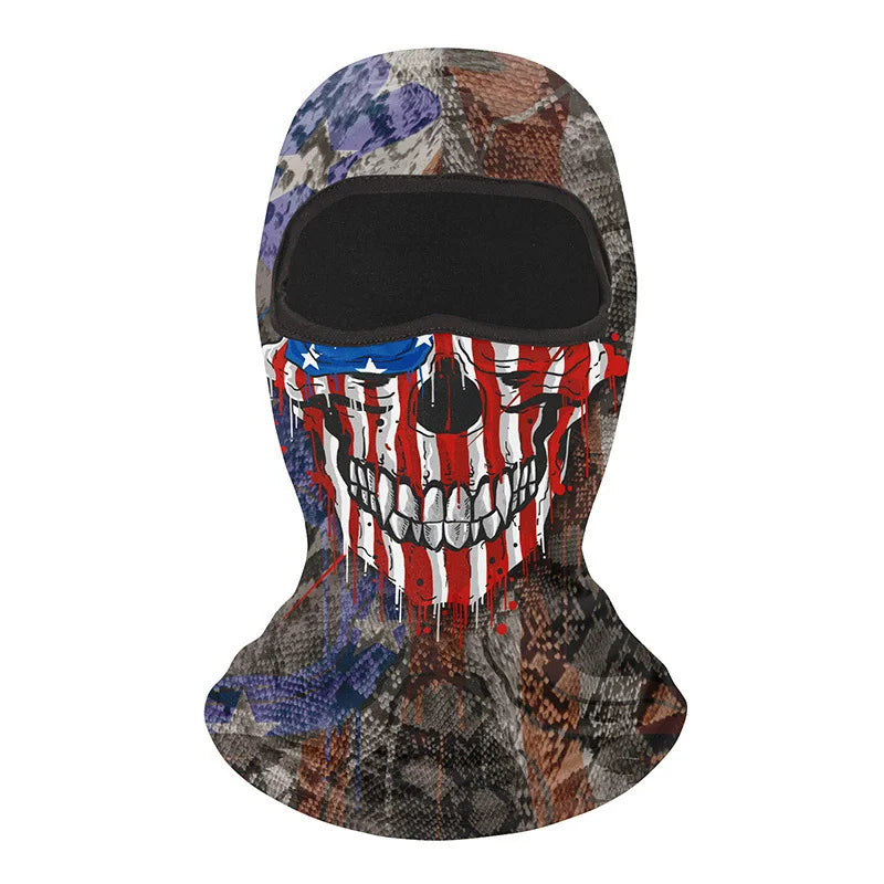 Cagoule masque intégral imprimé, protection visage adulte