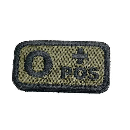 Écusson Groupe Sanguin 2,5 × 5 cm – Patch Tactique Brodé avec Velcro A/B/AB/O Pos-Neg - BLACKBEARD OUTDOOR INDUSTRIES