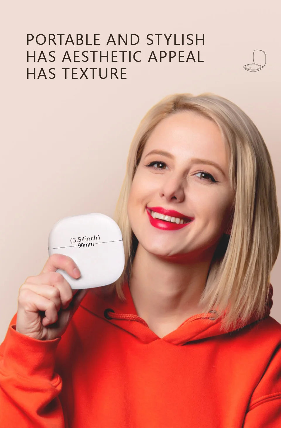 Mini Miroir de Maquillage Pliable avec LED – Grossissement 5x / 10x, Rechargeable, Miroir de Poche Compact - BLACKBEARD OUTDOOR INDUSTRIES