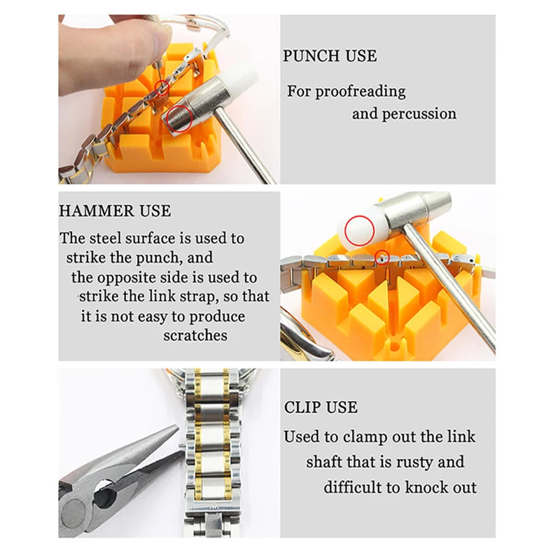 Kit d'Outils de Réparation de Montres - Outils de Remplacement de Piles, Retrait de Maillons, Ouvre-Boîtier, Gants Antistatiques - BOXUEQI BLACKBEARD OUTDOOR INDUSTRIES