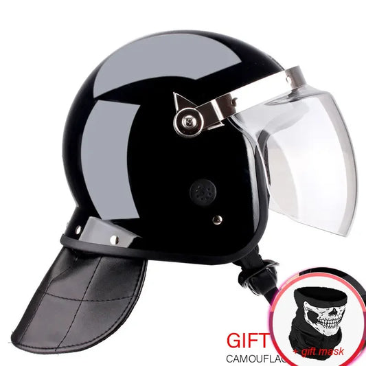 Casque Anti-Émeute Professionnel – Protection Crânienne ABS/PC, Masque PC Intégré, Norme DOT/ECE-R22, Sécurité & Maintien de l’Ordre