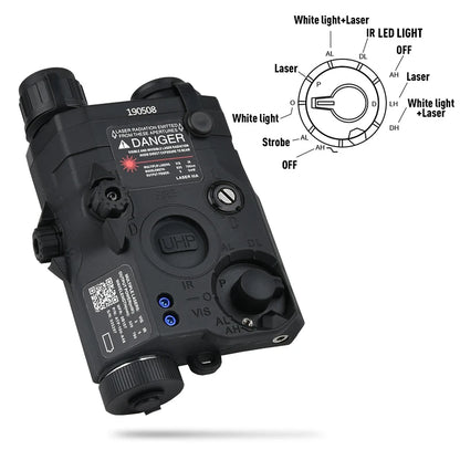 WADSN PEQ-15 LA-5C Désignateur Laser Tactique Rouge Vert Bleu – Rail 20mm - BLACKBEARD OUTDOOR INDUSTRIES