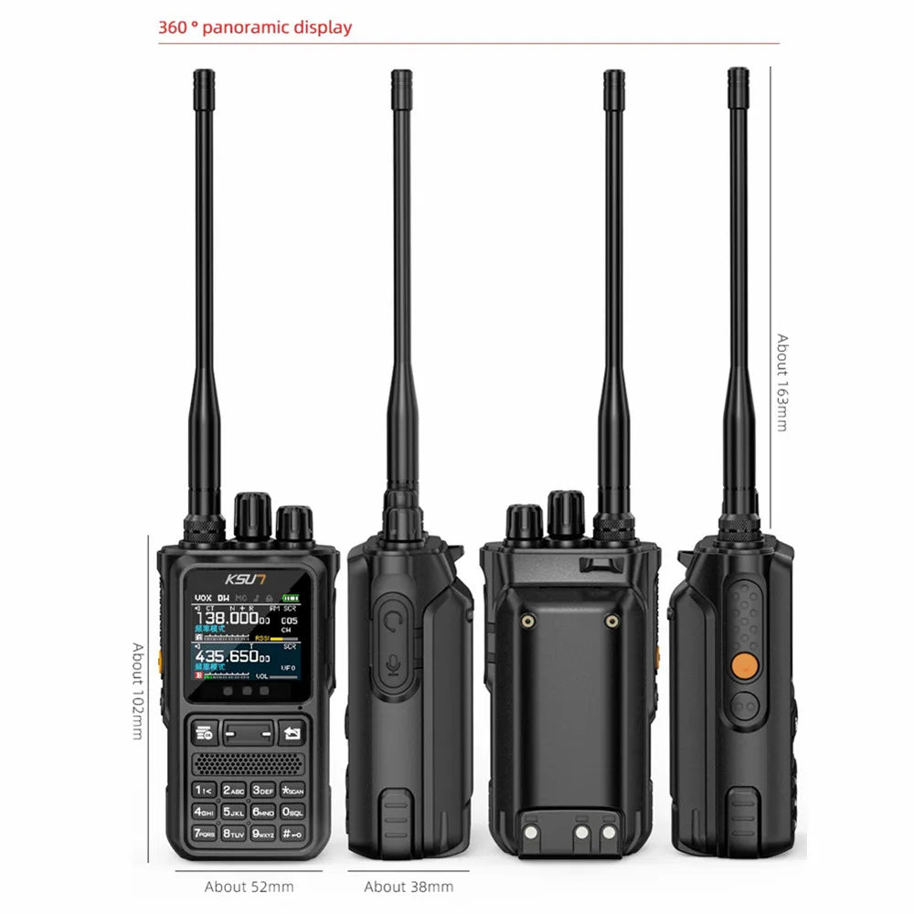 Talkie-Walkie KSUN UV110D – Radio Portable 10W, Batterie 4000 mAh, Écran Couleur, UHF/VHF