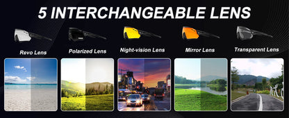 X-TIGER Lunettes de Cyclisme 5 Verres – UV400, Polarisées – Pour Vélo, Running, Pêche & Sports Extérieurs - BLACKBEARD OUTDOOR INDUSTRIES