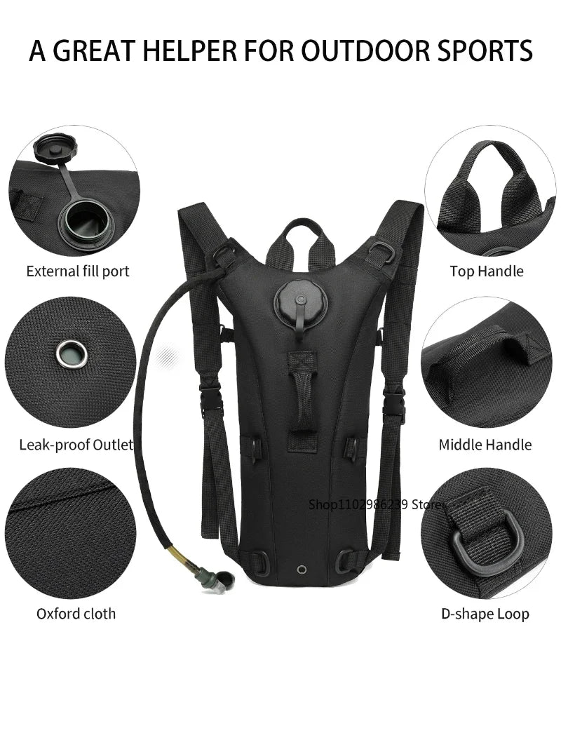 Sac à Dos d’Hydratation Outdoor avec Réservoir 3L – Imperméable pour Running, Randonnée, Vélo, Chasse et Camping - BLACKBEARD OUTDOOR INDUSTRIES