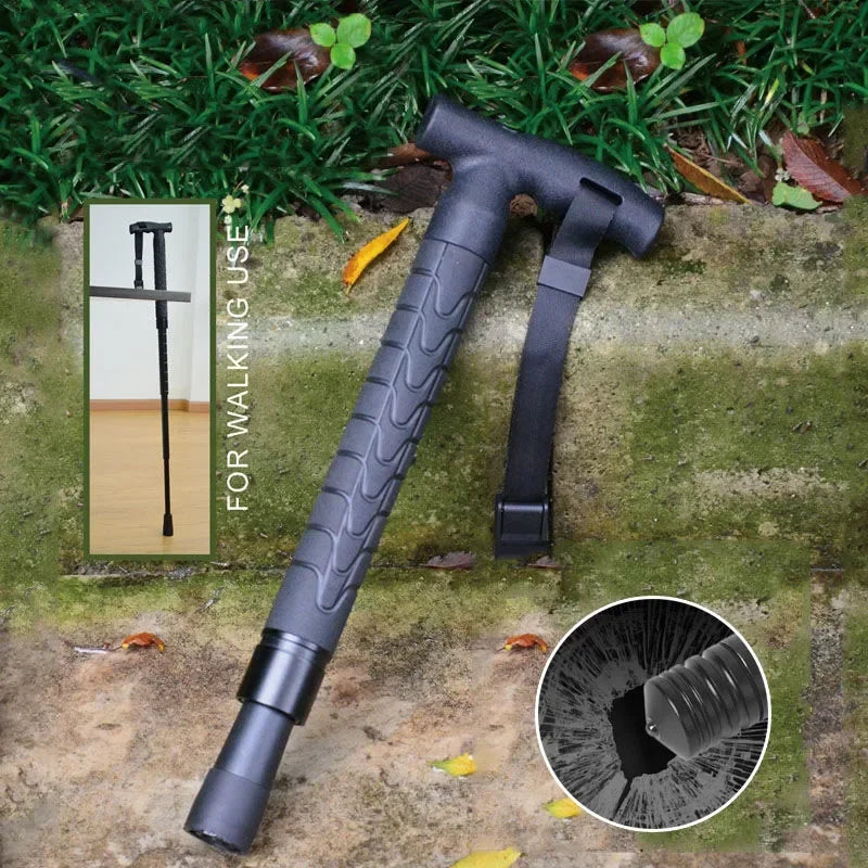 Canne-Matraque Télescopique EDC 96 cm – Alliage Aluminium, Pliable | Défense, Randonnée, Brise-Vitre