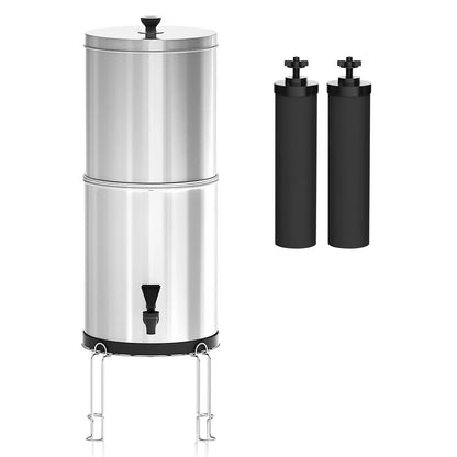 Filtre à Eau par Gravité BB9-2 – 9L, Inox, 0,01 Micron, Camping & Urgence