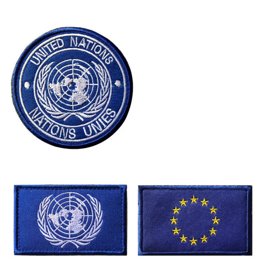 Patch Brodé Nations Unies ONU – Thermocollant & Hook & Loop, 8x5 cm - BLACKBEARD OUTDOOR INDUSTRIES