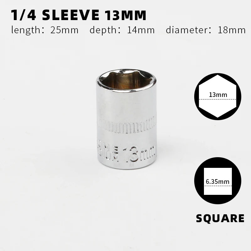 Douille 1/4" Simple – Tailles 4 à 14 mm | Clé à Cliquet, Outil Manuel - BLACKBEARD OUTDOOR INDUSTRIES