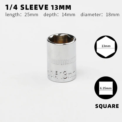 Douille 1/4" Simple – Tailles 4 à 14 mm | Clé à Cliquet, Outil Manuel - BLACKBEARD OUTDOOR INDUSTRIES