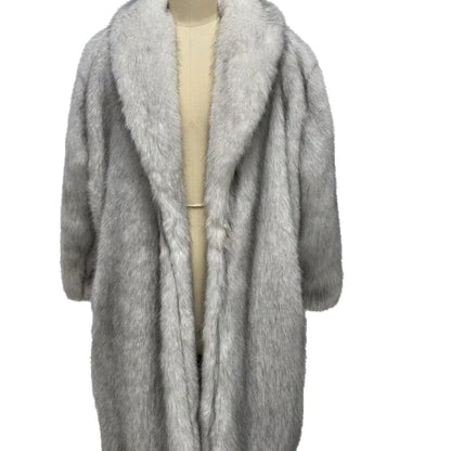 Manteau long en fausse fourrure femme, style renard