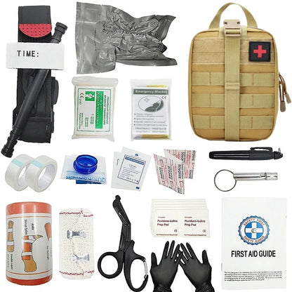 Trousse de Secours Tactique IFAK 16 Pièces - Garrot, Pochette MOLLE