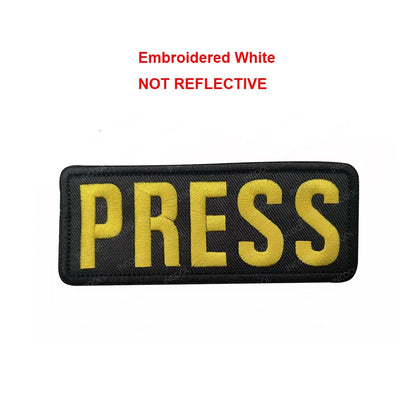 Patch Brassard Brodé PRESS MEDIA INSTRUCTOR – Réfléchissant & Lumineux | Velcro
