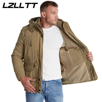 Parka Homme Hiver Chaude – LZLLTT Avec Capuche Amovible | Doublure Polaire | Multipoches | -30°C à +5°C - BLACKBEARD OUTDOOR INDUSTRIES