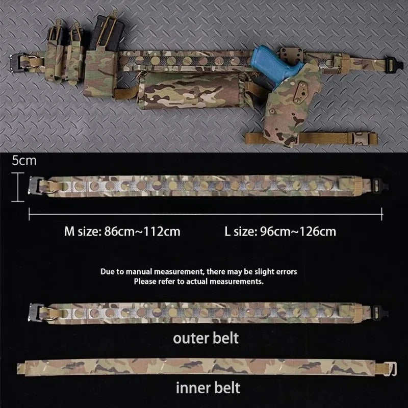 Ceinture Tactique Ferro Bison – Ceinture de Combat à Double Couche avec Boucle Métallique D-Ring, Système MOLLE, Boucle à Détachement Rapide pour Airsoft, Chasse et Activités Tactiques BLACKBEARD OUTDOOR INDUSTRIES