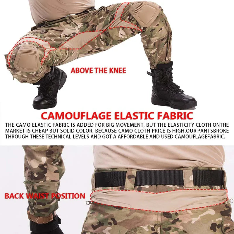 Pantalon Tactique G3 Homme - Déperlant, Genouillères Amovibles