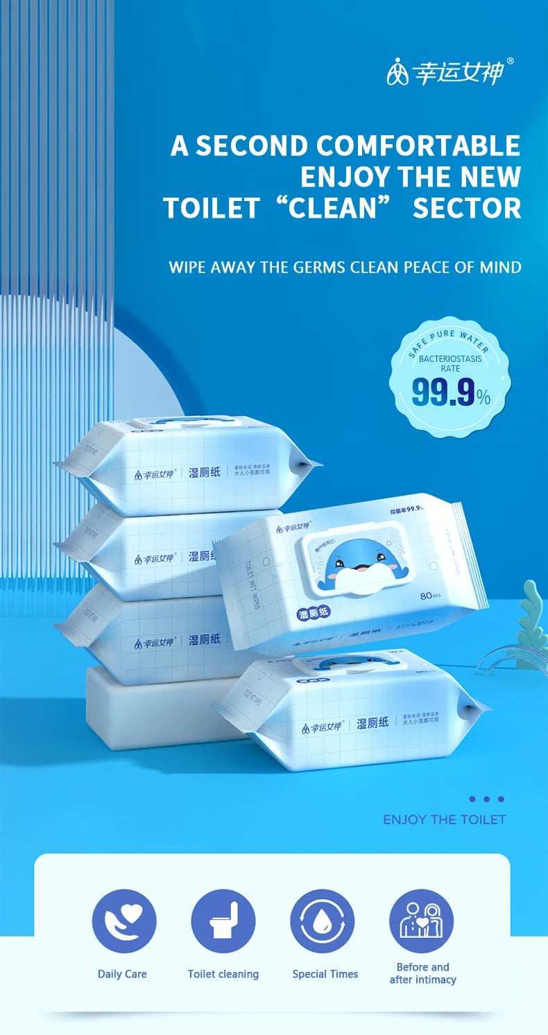 80pcs / 160pcs Wet Toilet Paper – Flushable Adult Hygiene Care Wipes - BLACKBEARD OUTDOOR INDUSTRIES