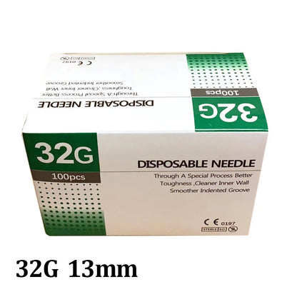 Aiguilles Ultra-fines Indolores 100 pcs – 25G à 34G, 1,5 à 25 mm – Seringue Transparente Embout Capuchon – Beauté & Médical