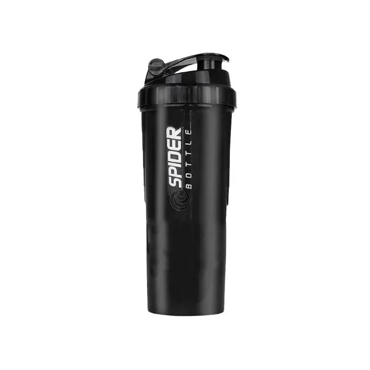 Shaker 3 Compartiments 600ml ABS — Mixage Sans Grumeaux | Sport & Musculation | Gourde Double Usage | Noir, Blanc, Rouge, Bleu
