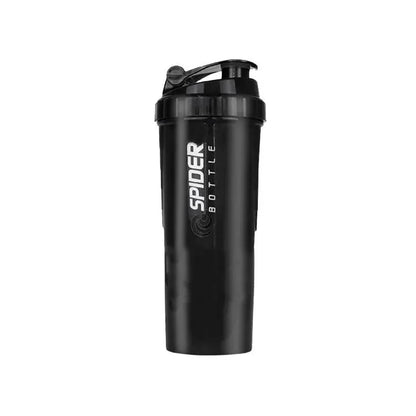 Shaker 3 Compartiments 600ml ABS — Mixage Sans Grumeaux | Sport & Musculation | Gourde Double Usage | Noir, Blanc, Rouge, Bleu