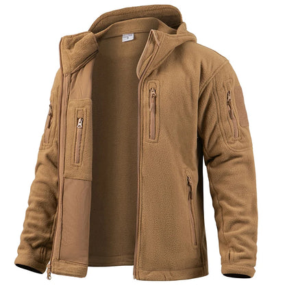Veste Polaire Tactique Homme Hiver – Fermeture Complète, Capuche, Multi-Poches | Randonnée Chasse - BLACKBEARD OUTDOOR INDUSTRIES