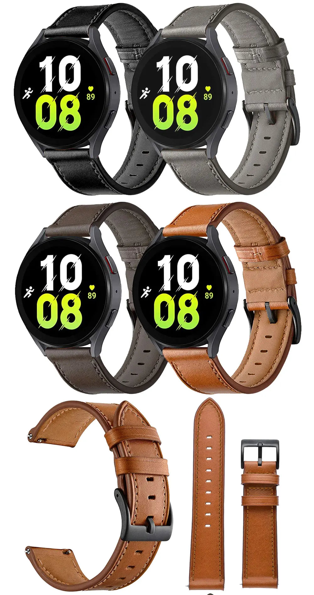 Bracelet en Cuir et Silicone 20mm/22mm pour Montres Huawei, Amazfit et Samsung Galaxy Watch BLACKBEARD OUTDOOR INDUSTRIES