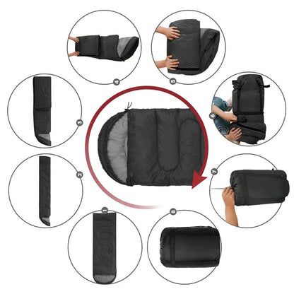 Sac de Couchage Camping Enveloppe 3 Saisons – Coton Léger, Confort 5-15°C, Adulte