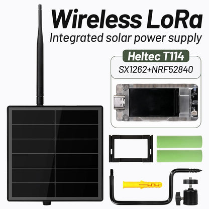 Nœud LoRa Solaire D5L – Meshtastic / Meshcore, IP66, 5W, Heltec T114, nRF52840, SX1262, GPS, 868 MHz